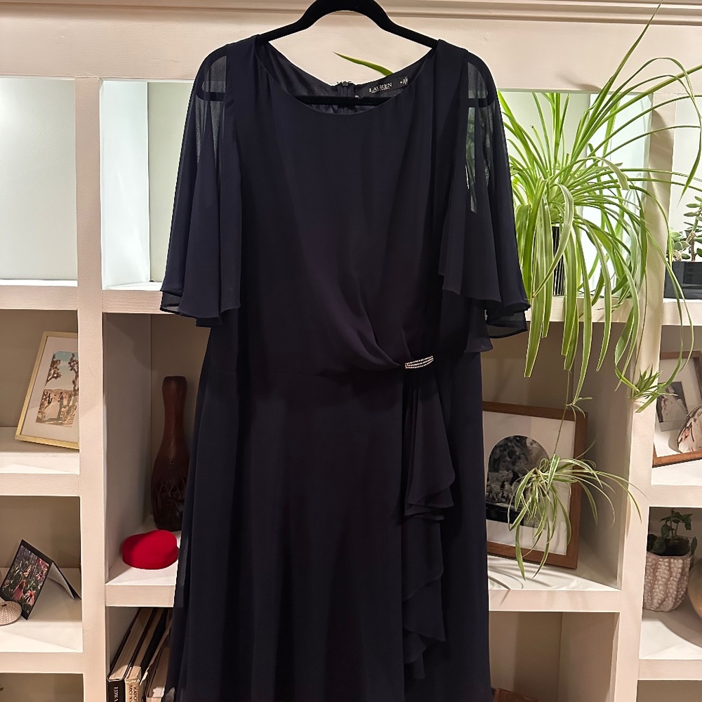 Ralph Lauren Ruffled A-Line Dress Size 16